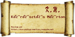 Körösztös Márton névjegykártya